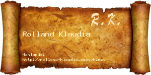 Rolland Klaudia névjegykártya